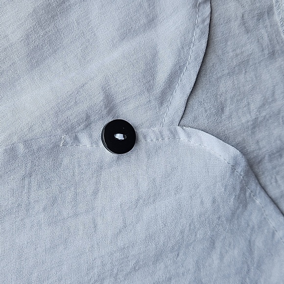 Yushi White Button Up Shirt Swing Jacket M Like New - Picture 5 of 6